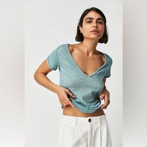 ☀️ NWT ☀️ Free People Sunny Days Ahead Cotton Tee, Size M
